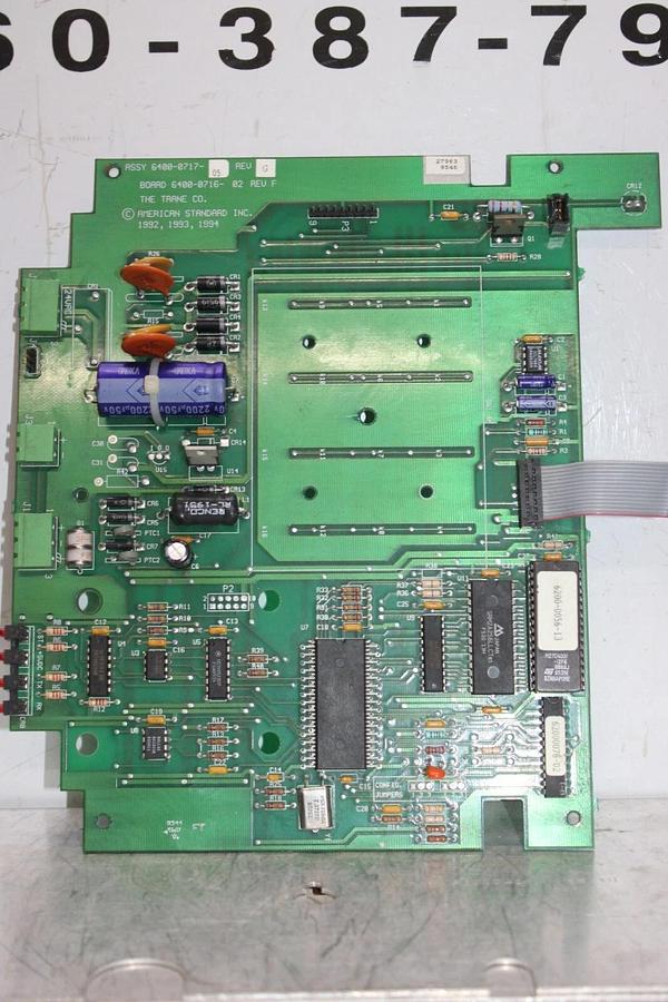 Used TRANE INTERACTIVE DISPLAY CIRCUIT BOARD 6400-0717-05 REV. G 6400-0716-02 REV. F