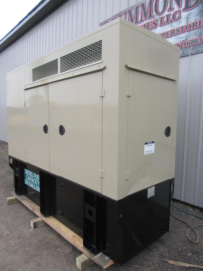 Used 60 KW DIESEL GENERATOR KATOLIGHT 120/240V RE-CONNECTABLE SOUND ENCLOSED 204 HRS