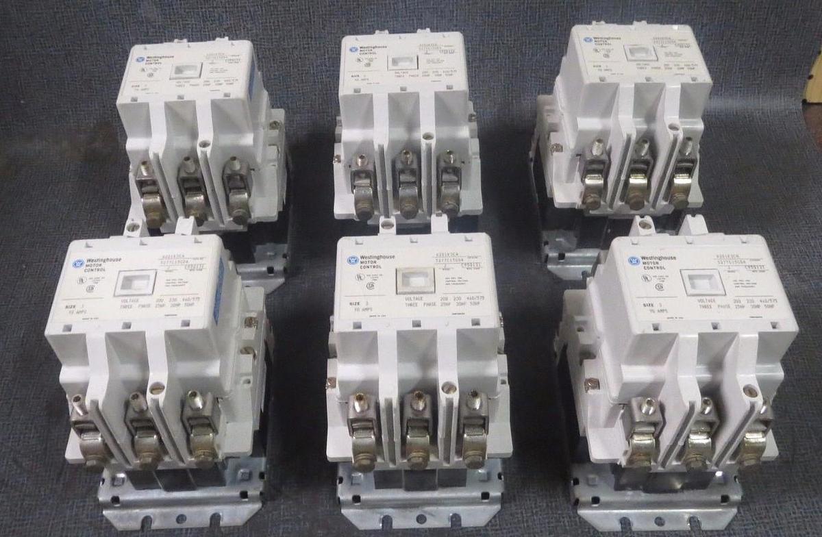 Refurbished WESTINGHOUSE CONTACTOR (1) SIZE 3 90 AMP 600V 3 POLE 120V COIL MODEL: A201K3CA