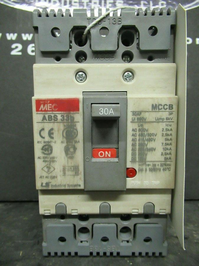 Used 30 AMP LS / MEC MCCB BREAKER ABS 33B 600 VAC 3 POLE **WARRANTY INCLUDED**