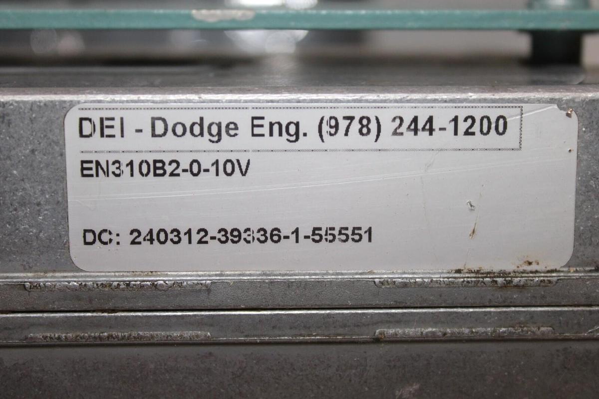 Used DEI DODGE ACTUATOR EN310B2-0-10V 24 VOLT 8 VA NEMA 2 W/ 022-10643-002 VALVE
