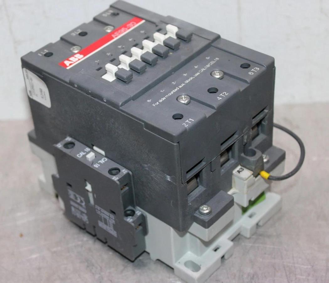 Used ABB CONTACTOR AE95-30 125 AMP 600 VOLT 3-POLE 3-PHASE 75 HP COIL: 48 VDC
