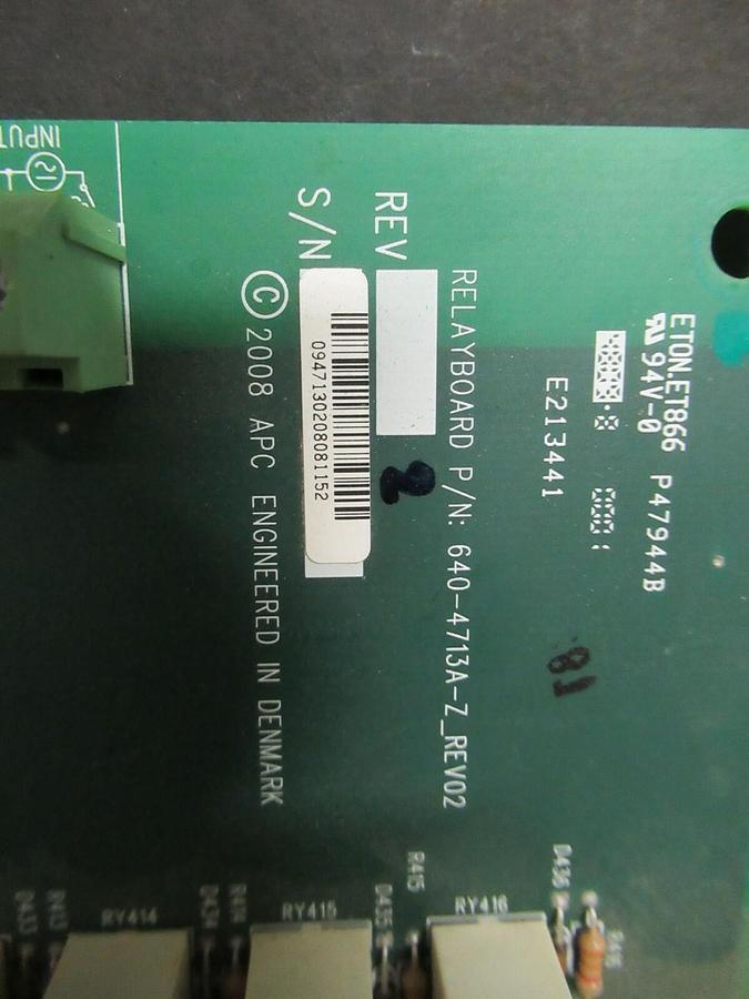 Used APC RELAYBOARD 640-4713A-Z REV 02 ETON.ET866 RELAY CIRCUIT BOARD **WARRANTY**
