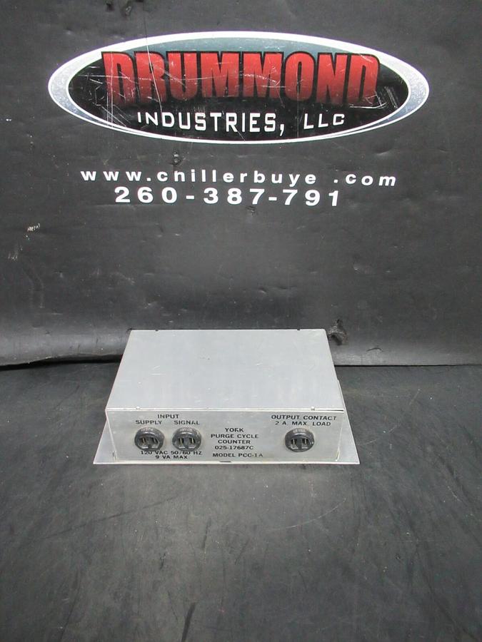 Used YORK PURGE CYCLE COUNTER 025-17687C PCC-1A 120 VAC 9 VA 50/60 HZ **WARRANTY**