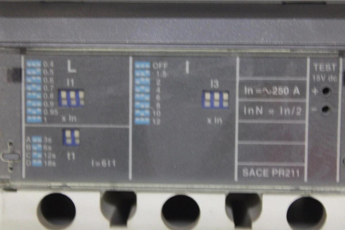 Used ABB BREAKER SACE S4 S4N 250 AMP 600 VOLT 3-POLE W/ AUX SWITCH & SHUNT TRIP