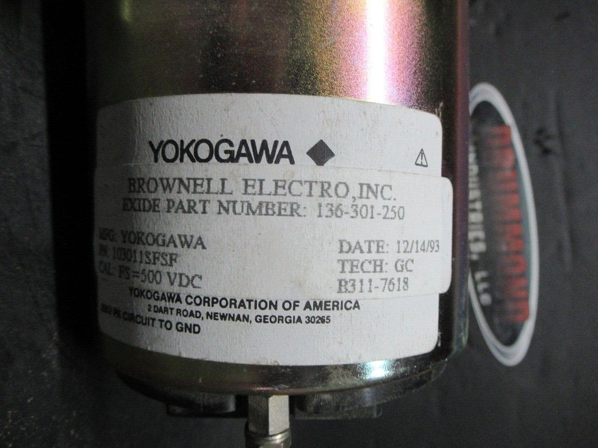 Used YOKOGAWA / BROWNELL ELECTRO DC VOLT METER 500 MAX 103011SFSF / 136-301-250
