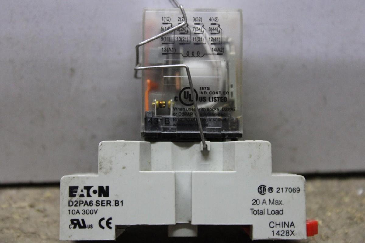 Used LOT OF 3 EATON RELAY D2PR4A 120 VAC 10 AMP **WARRANTY INCLUDED**