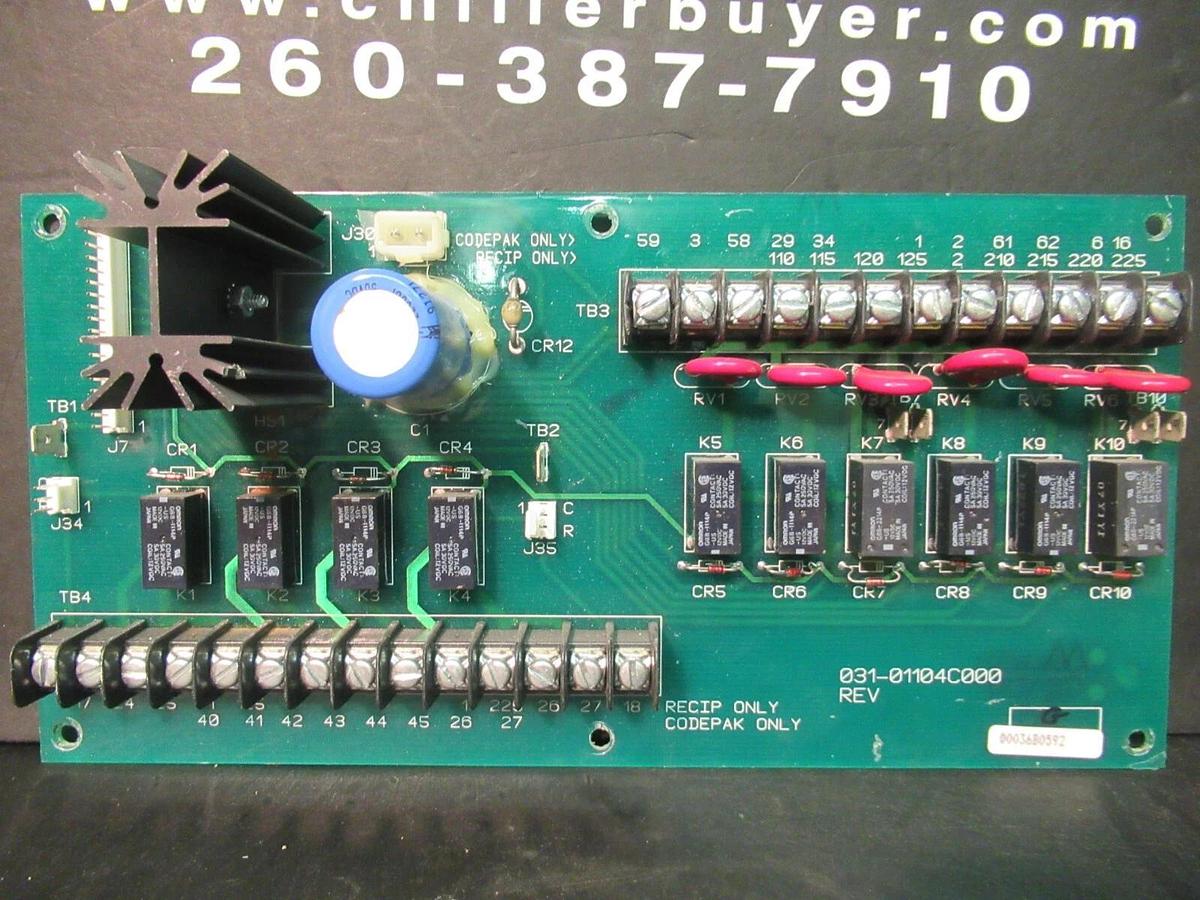 Used YORK CHILLER CONTROL BOARD 031-01104C000 031-01104C **WARRANTY INCLUDED**
