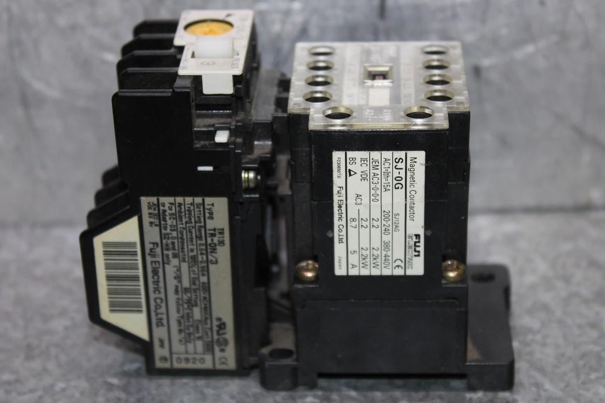 Used FUJI ELECTRIC MAGNETIC STARTER SJ-0G 440 VOLT 15 AMP W/ TR-0N/3 OVERLOAD