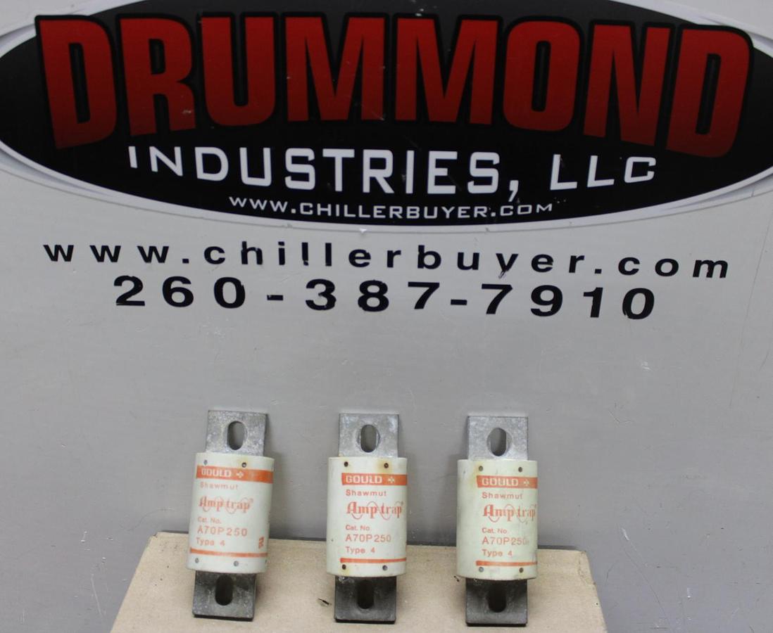 Used LOT OF 3 GOULD SHAWMUT AMPTRAP FUSES A50P400-4 400 AMP 500 VAC