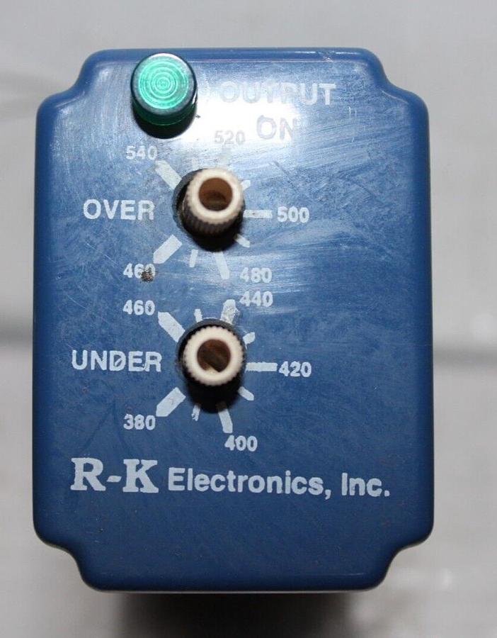 Used R-K ELECTRONICS 3-PHASE VOLTAGE RELAY PVM-480A-200P 480 VAC 2 VA **WARRANTY**