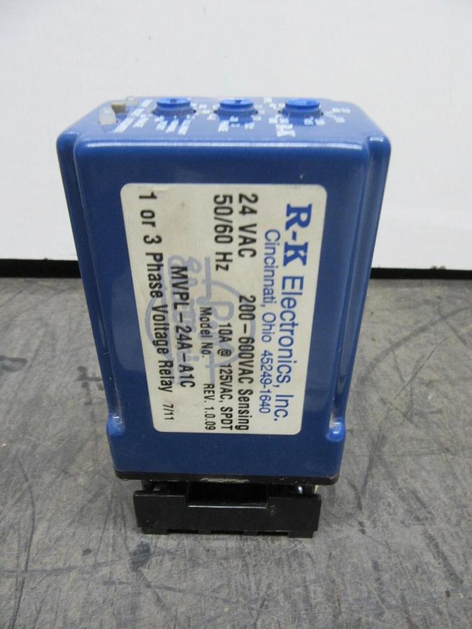 Used RK ELECTRONICS RELAY MVPL-24A-A1C 24 VAC 10 AMP **WARRANTY INCLUDED**