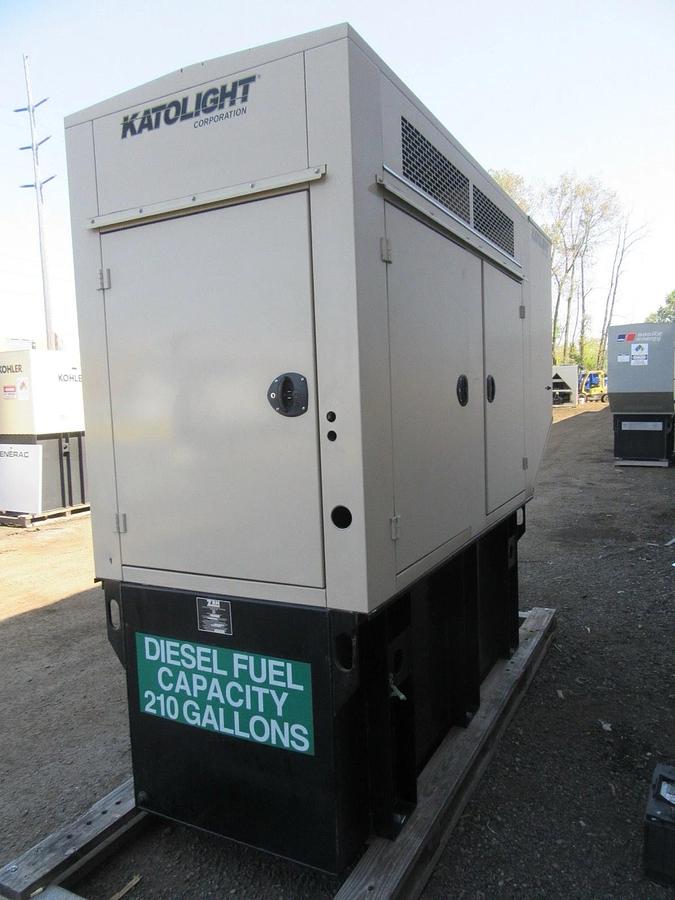 Used 60 KW DIESEL GENERATOR KATOLIGHT 120/240V RE-CONNECTABLE SOUND ENCLOSED 854 HRS