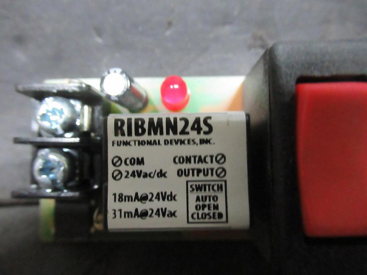 Used FUNCTIONAL DEVICES RIBMN24S TRACK MOUNT CONTROL RELAY 15 AMP 24 VAC/VDC