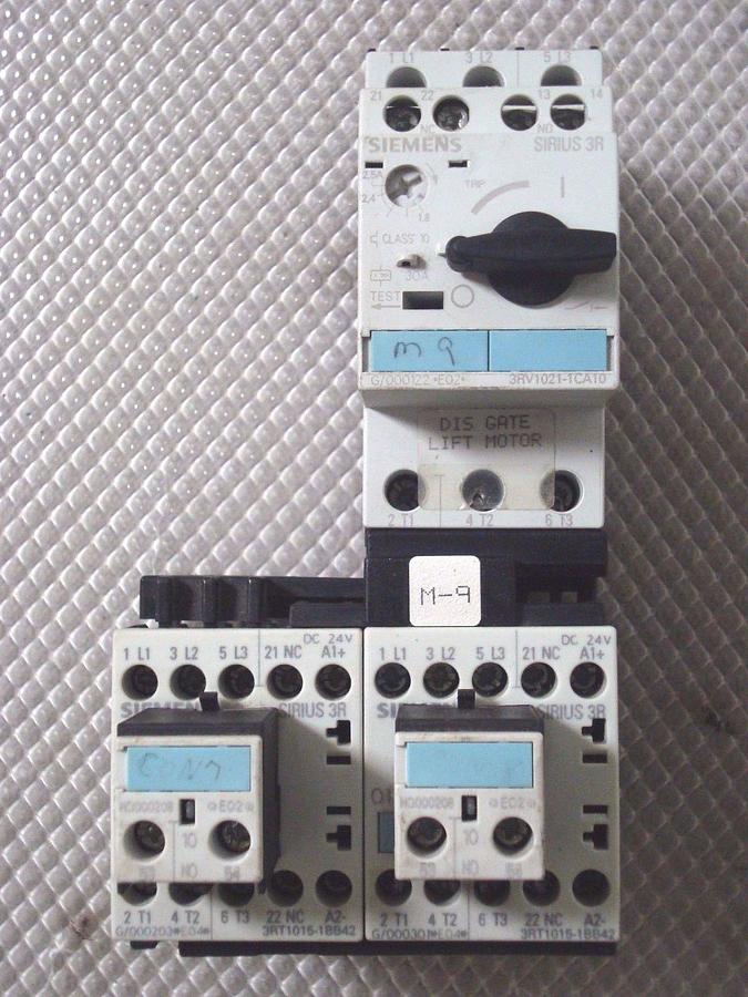 Used SIEMENS SIRIUS MOTOR START SET 1.8-2.5 AMP # 3RV1021-1CA10 W/ 3RT1015-1BB42 X 2