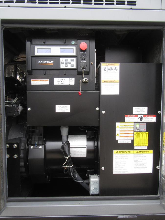 Used 48 KW DIESEL GENERATOR GENERAC 120/240 V FPT 366 HRS SOUND ENCLOSED VIDEO 50 KW