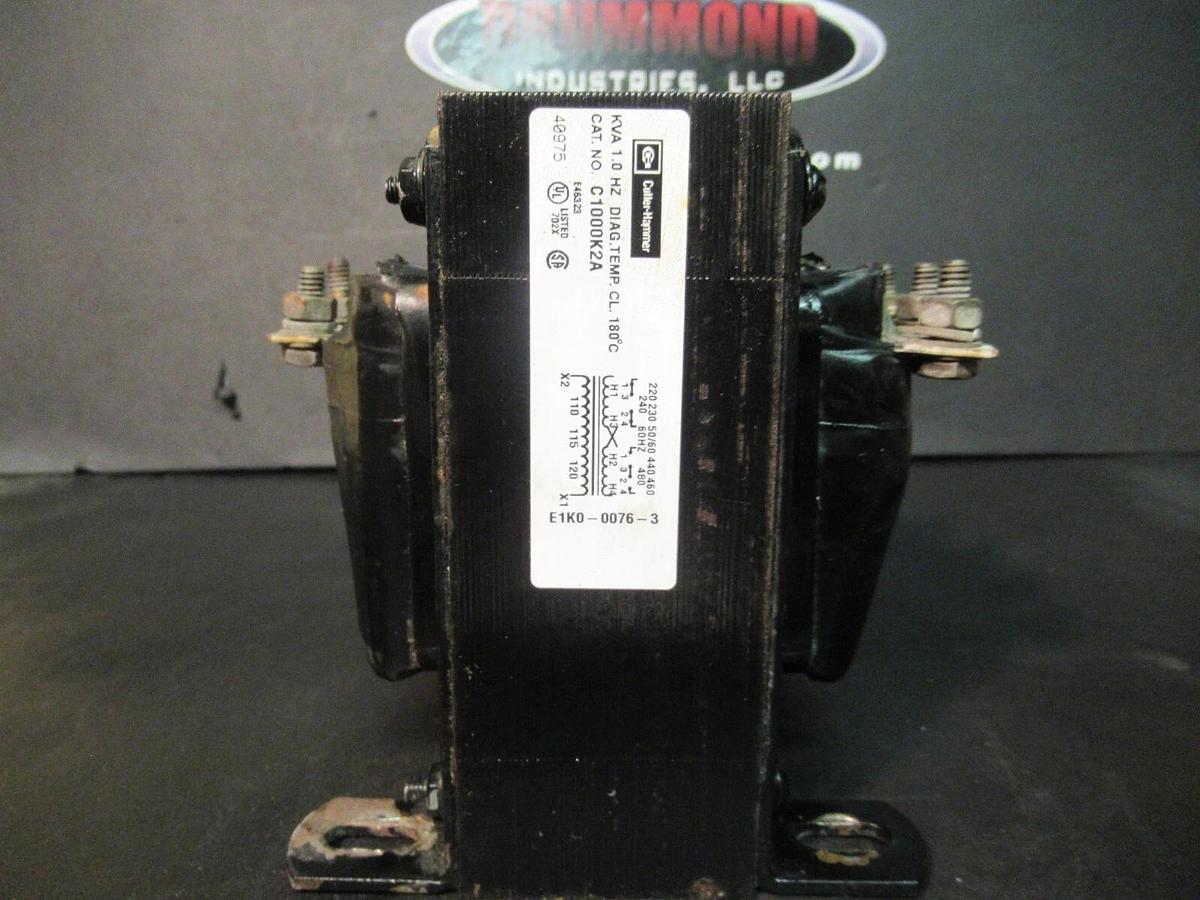 Used CUTLER HAMMER TRANSFORMER C1000K2A 1 KVA PRI: 480V SEC: 120V