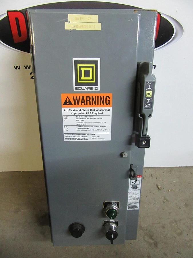 Used SQUARE D COMBINATION STARTER 8536SBO2H109S 30 AMP 600 VAC SIZE 0