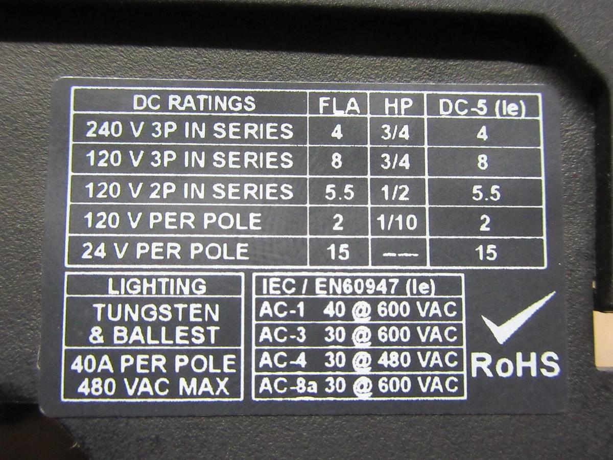 Used SIEMENS CONTACTOR 3RT2016-1AK61 600 VAC 20 AMP 7.5 HP 3-PHASE COIL: 110/120 VOLT