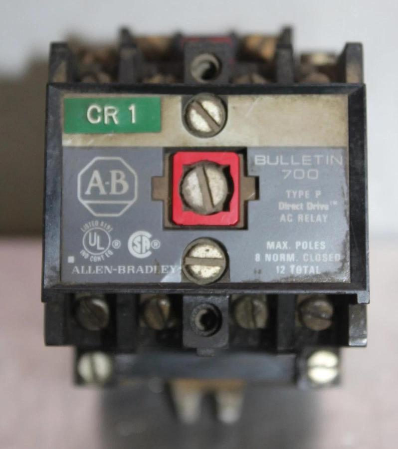 Used ALLEN BRADLEY DIRECT DRIVE RELAY 700-P200A1 600 VAC 10 AMP COIL: 120V