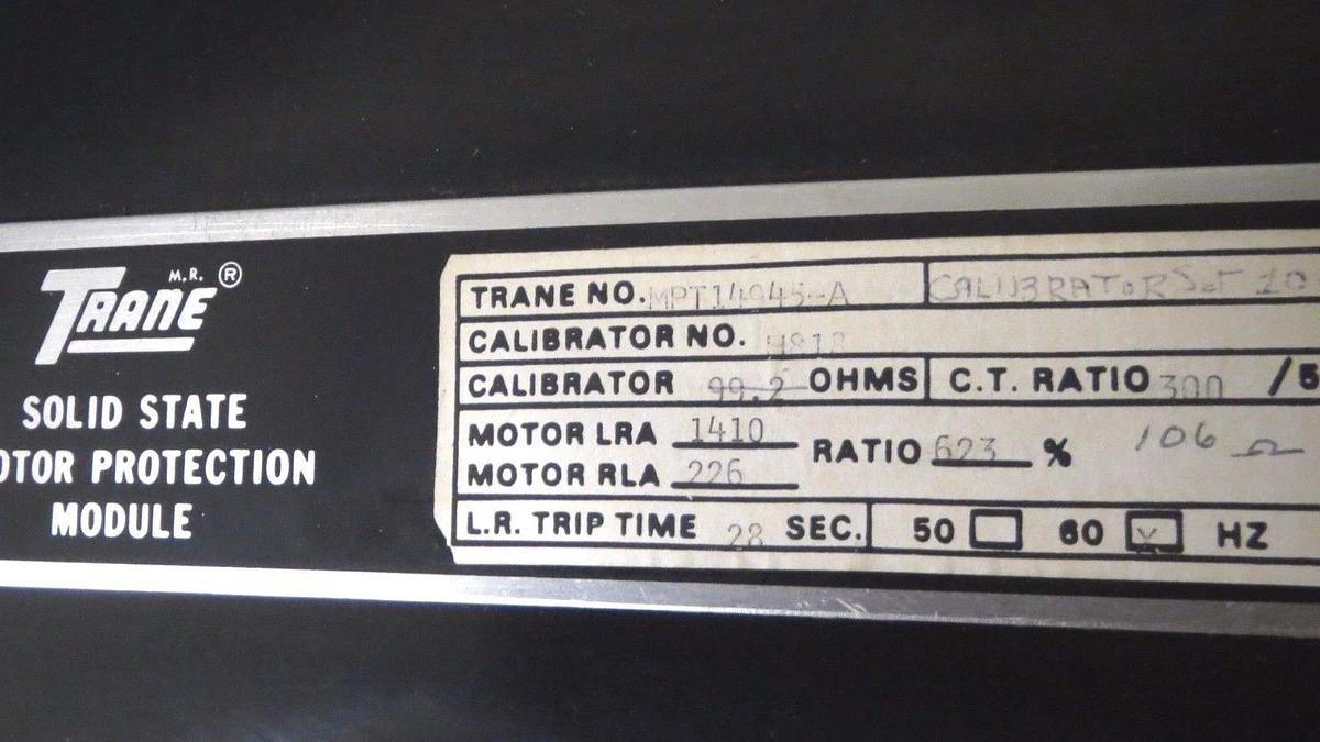 Used TRANE SOLID STATE MOTOR PROTECTTION MODULE MODEL: MPT14945-A *WARRANTY INCLUDED*
