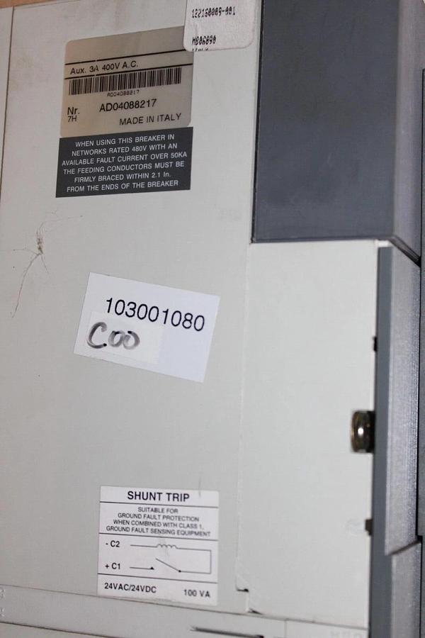 Used ABB CIRCUIT BREAKER SACE S7 1200 AMP 3-POLE W/ M7-4 MOTOR OPERATOR