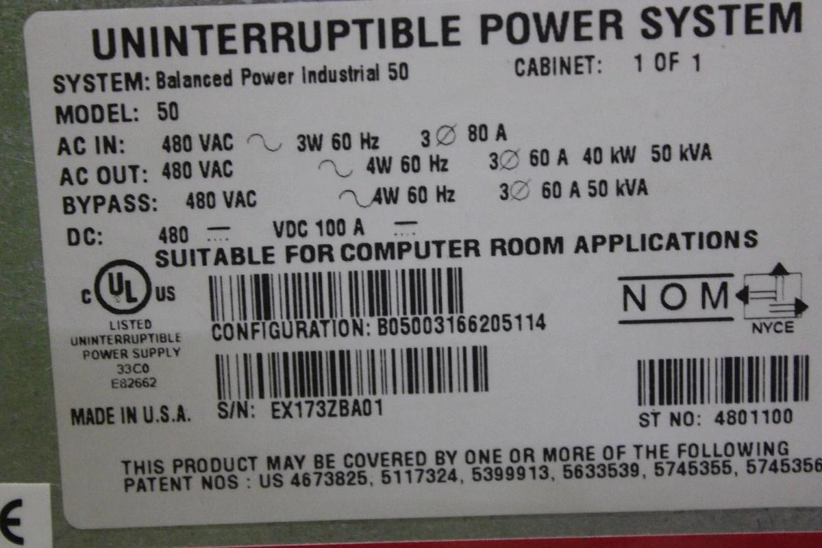 Used EATON UPS CONTROL INTERFACE 9315-500 480 VAC 600 AMP *WARRANTY*