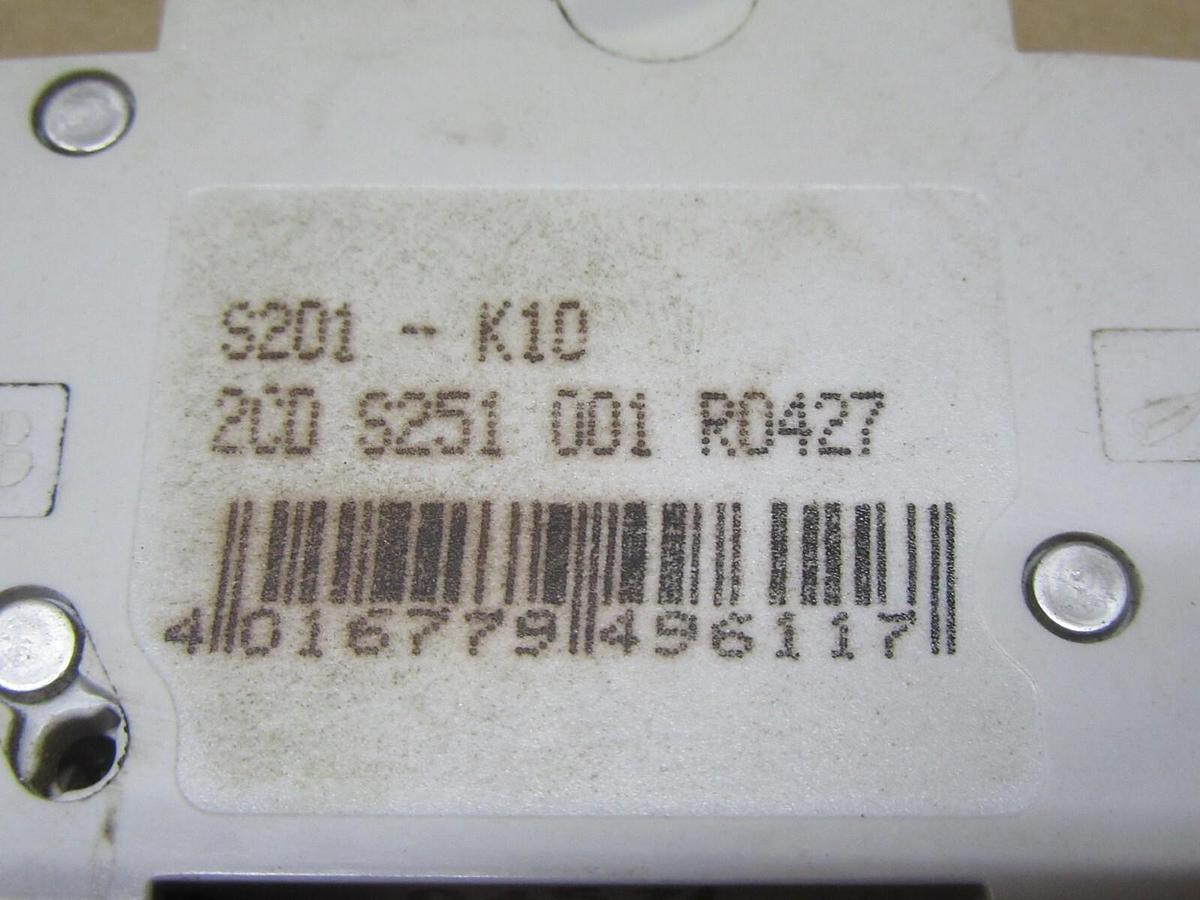 Used LOT OF 2 ABB S202-K10A 230/400 VOLT 10 AMP SINGLE POLE **WARRANTY INCLUDED**