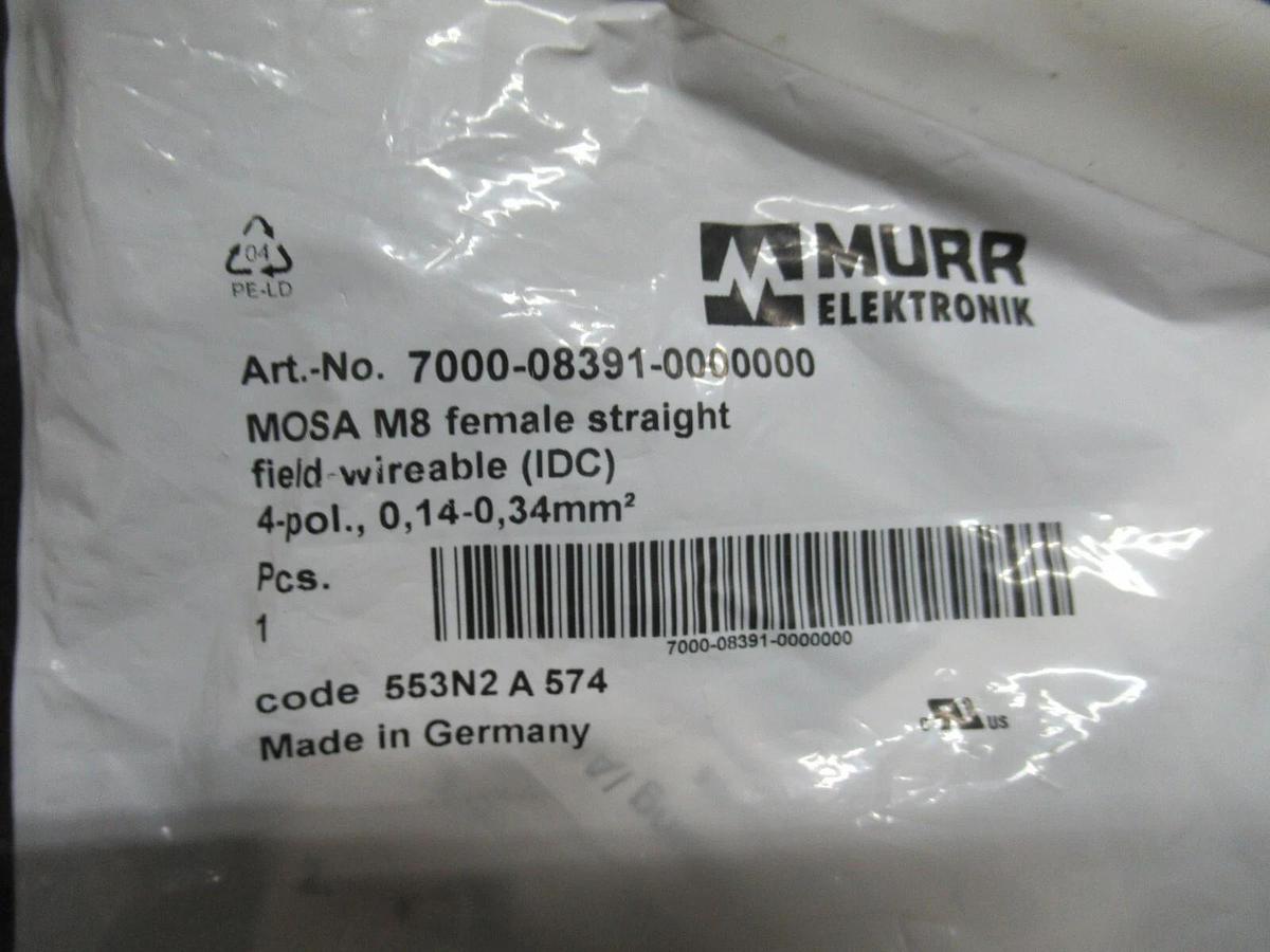 NEW IN BAG MURR ELEKTRONIK WIREABLE FIELD CONNECTOR 7000-08391-0000000