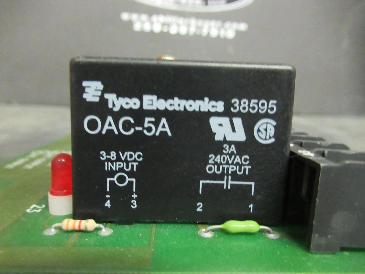 Used CROUZET SLOT RELAY CIRCUIT BOARD PB-24 57-105 REV W W/ TYCO OAC-5A RELAYS