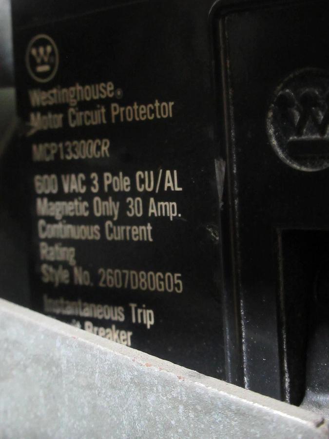 Used CUTLER HAMMER MOTOR STARTER CONTROL BUCKET MODEL: 2100 12" NEMA SIZE 0 30 AMP