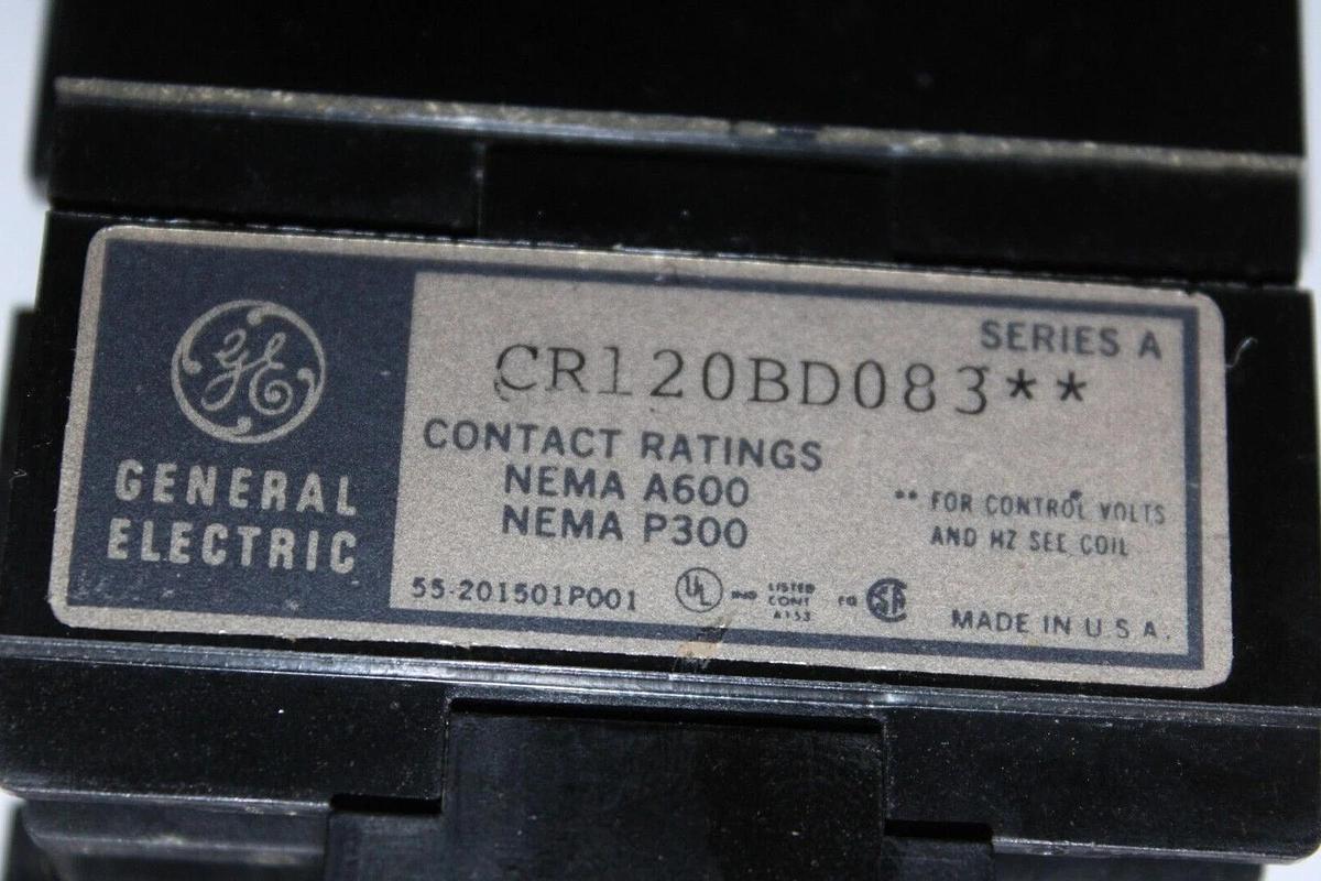 Used LOT OF 2 GE RELAY UNIT CR120B-D054 600V 48VDC COIL **WARRANTY INCLUDED**