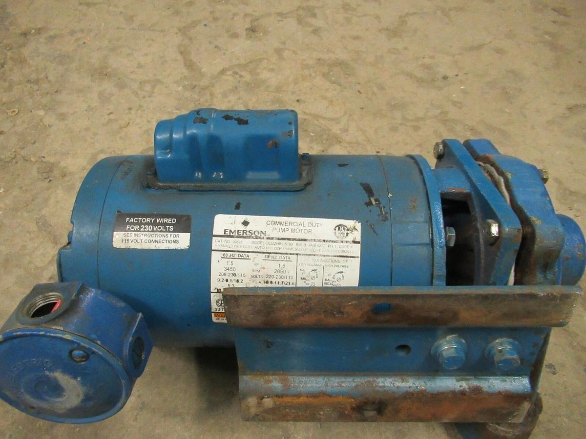 Used BURKS CIRCULATION PUMP 15G5 15G5-1-1/4 1.5 HP 115/208-230 VOLTS 3450 RPM 09675