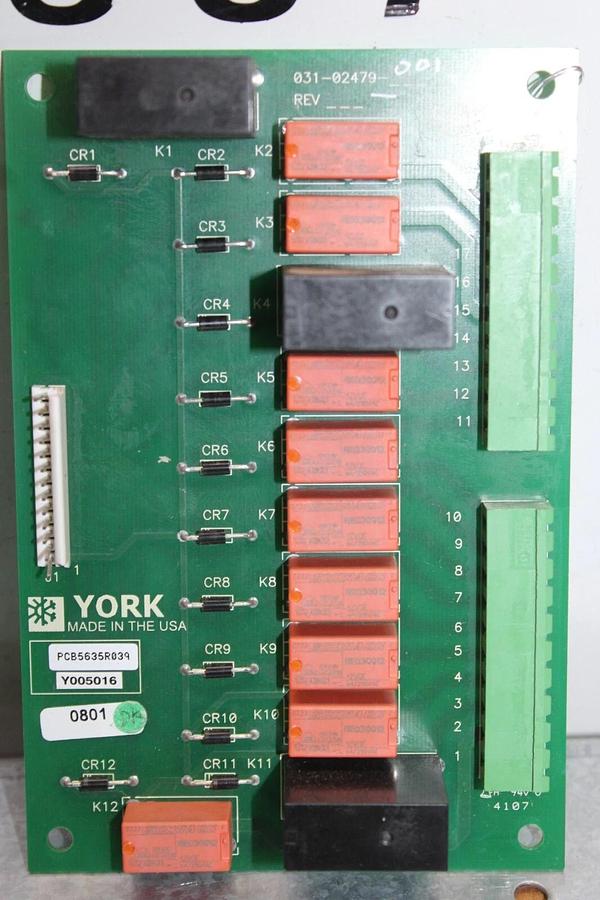 Used YORK RELAY CIRCUIT BOARD 031-02479-001 **WARRANTY INCLUDED**