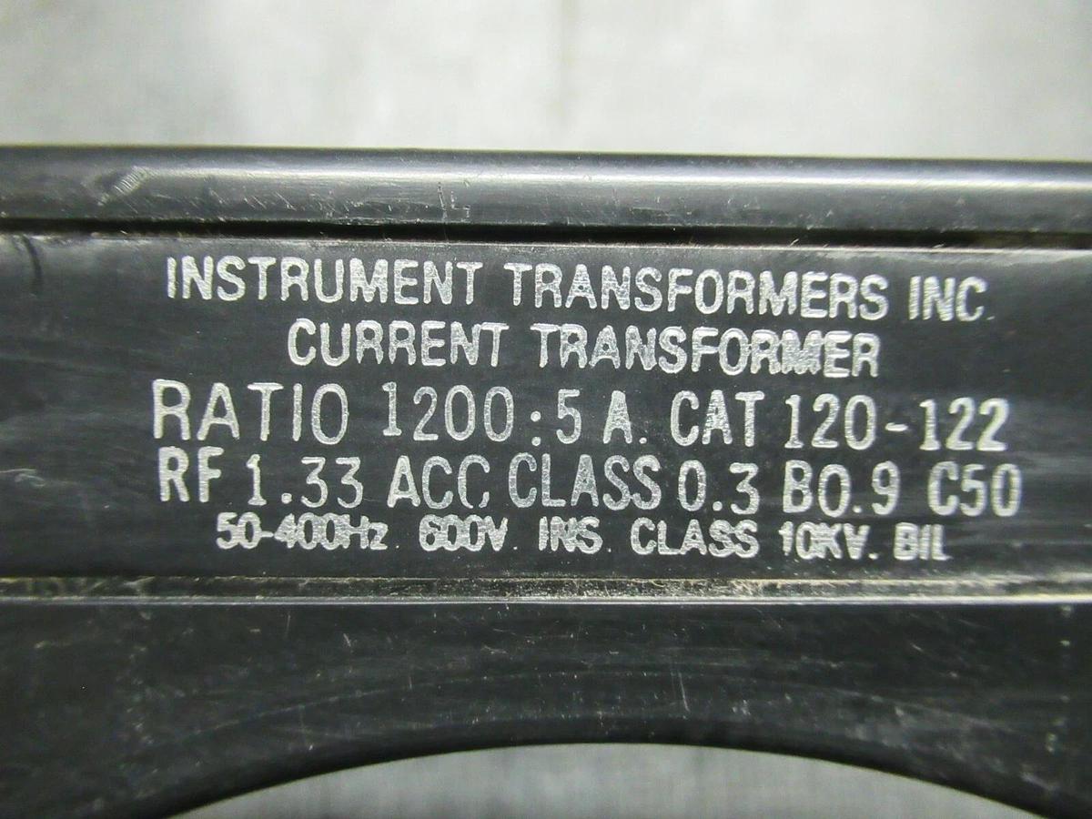 Used INSTRUMENT TRANSFORMER CURRENT TRANSFORMER 120-122 RATIO: 1200:5 A 50-400 HZ