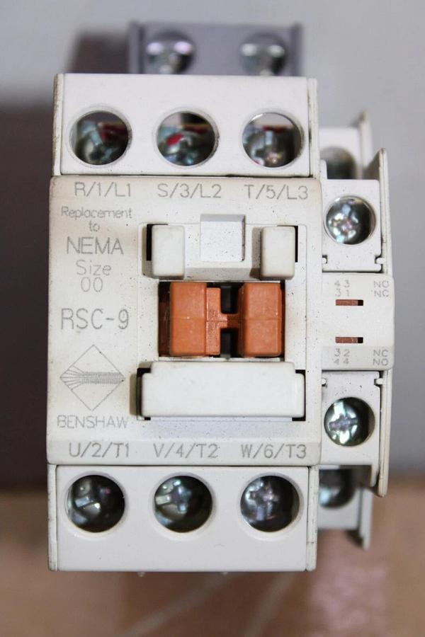 Used BENSHAW RSC-9 SIZE 00 MAGNETIC CONTACTOR RSC-9 20 AMP 600V 120 VAC COIL