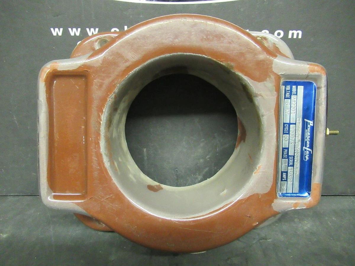 POWERCON CORP CURRENT TRANSFORMER P42201 1200:5 600 VOLT 5 AMP 60 HZ 1-PHASE