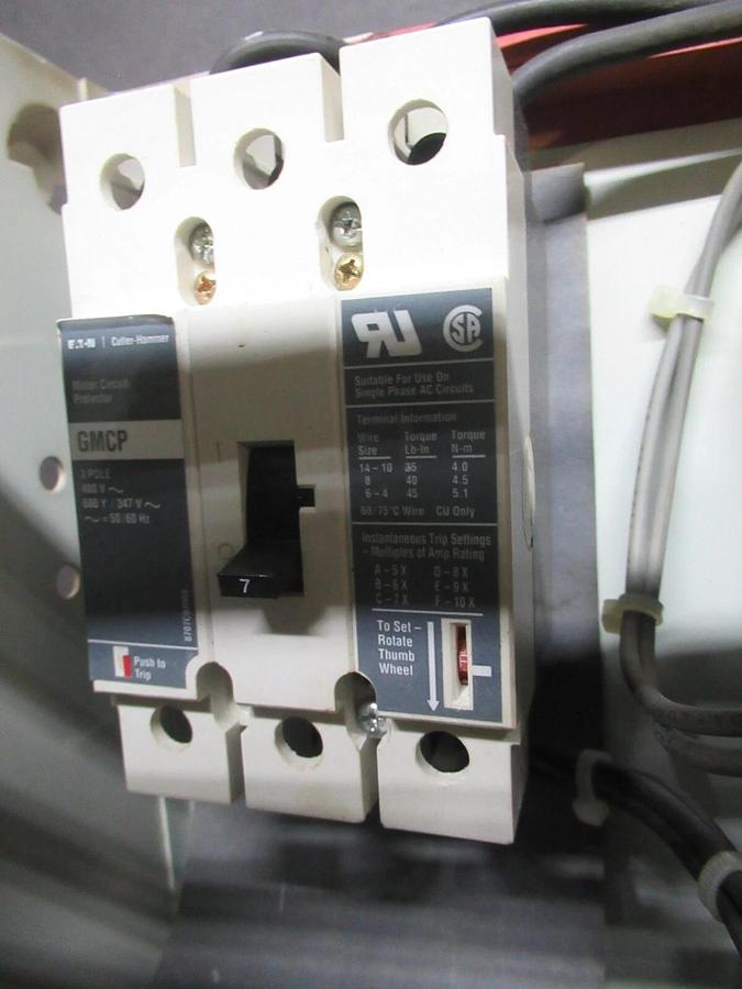 Used CUTLER HAMMER MOTOR STARTER CONTROL BUCKET MODEL: 2100 12" NEMA SIZE 1 7 AMP