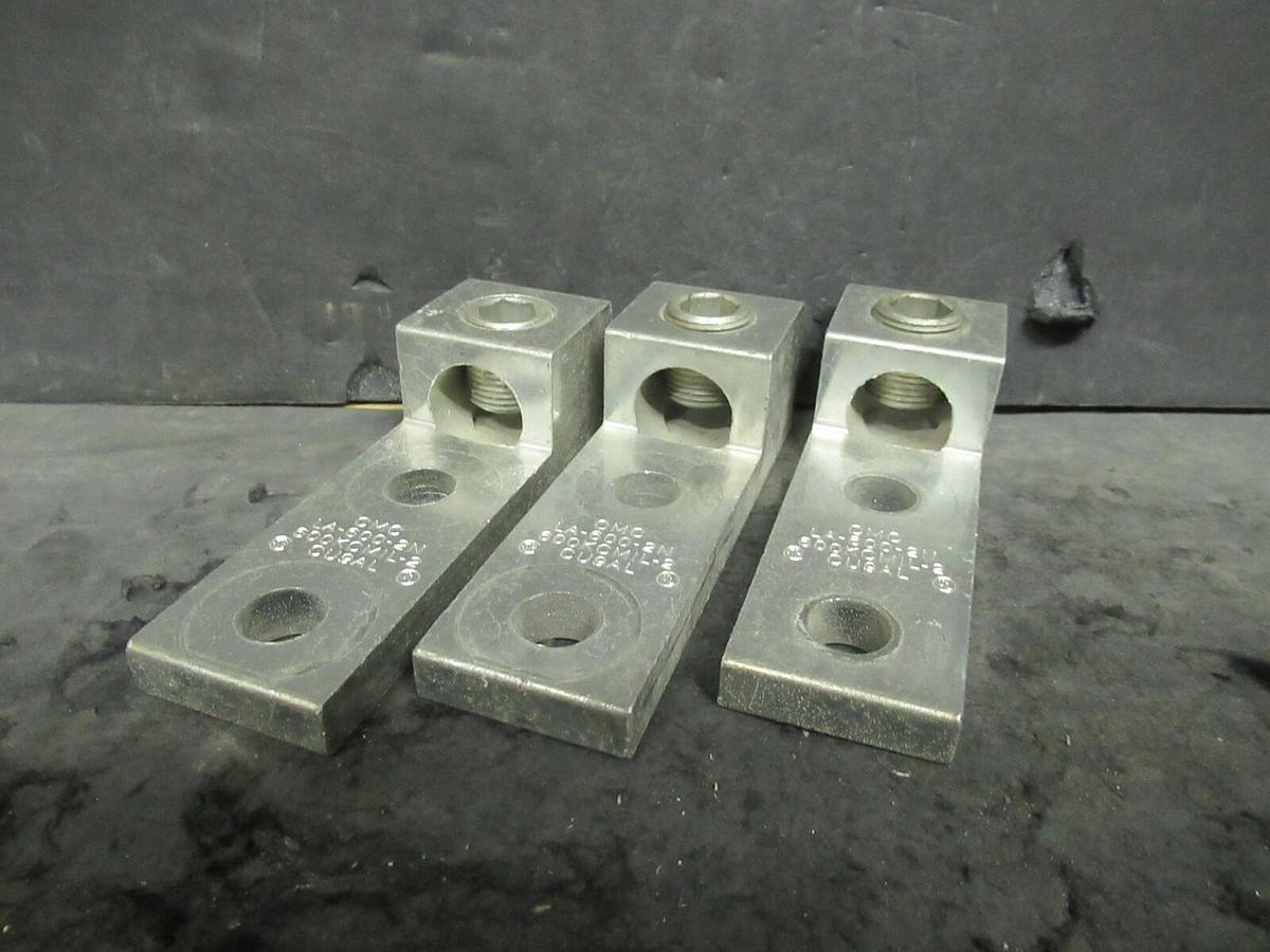 Used 3 QTY CMC LA-600-2N 1 SINGLE BARREL MECHANICAL CONNECTOR LUGS TAP 600 KCMIL - 2