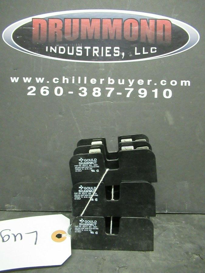 Used LOT OF 3 GOULD SHAWMUT FUSE HOLDER 30312 FOR 30 AMP 600 V FUSES