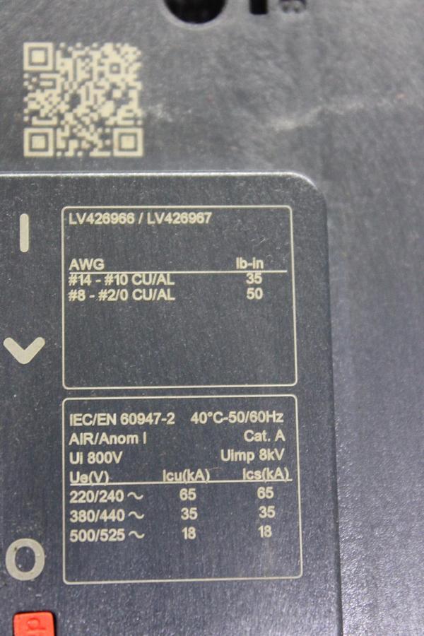Used SQUARE D POWERPACT I-LINE CIRCUIT BREAKER BGA36030 30 AMP 600 VAC 3-POLE