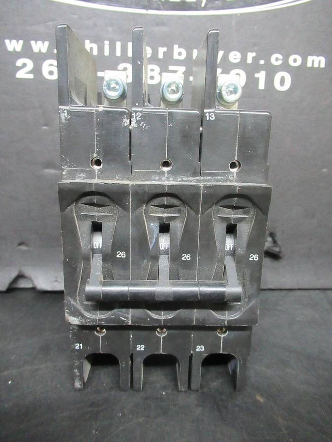 Used AIRPAX 26 AMP 31 TRIP AMPS CIRCUIT BREAKER 600 VAC 219-3-2600-452 HH83XB452-B