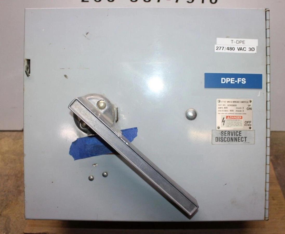 Used ITE VACU-BREAK PANELBOARD DISCONNECT SWITCH V7H3605 400 AMP 600 VAC 3-PHASE