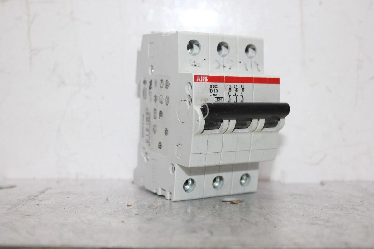 Used ABB CIRCUIT BREAKER S203-D10 400 VAC 3-POLE **WARRANTY INCLUDED**