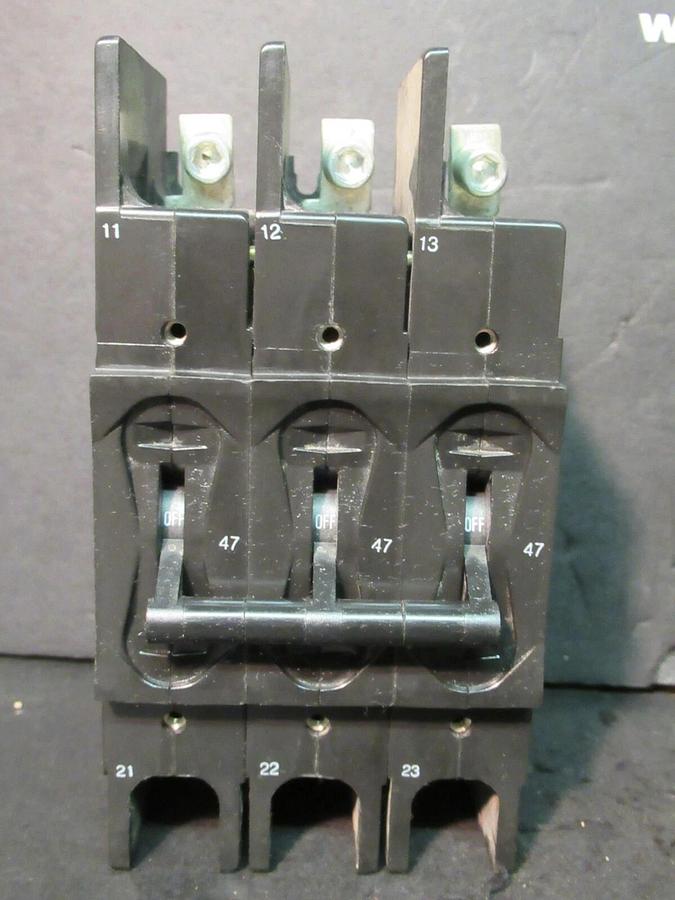 Used AIRPAX 3 POLE 47 AMP BREAKER 600 VAC 219-3-2600-433 54 TRIP AMPS HH83XB433-B
