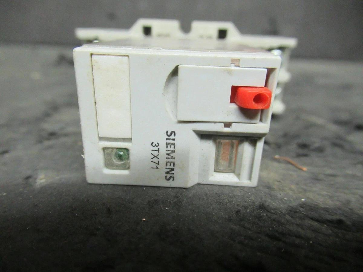 Used SIEMENS 3TX7114-5LC13 RELAY 15 AMP 277 VAC W/ 3TX7144-1E6 BASE COIL: 24 VAC