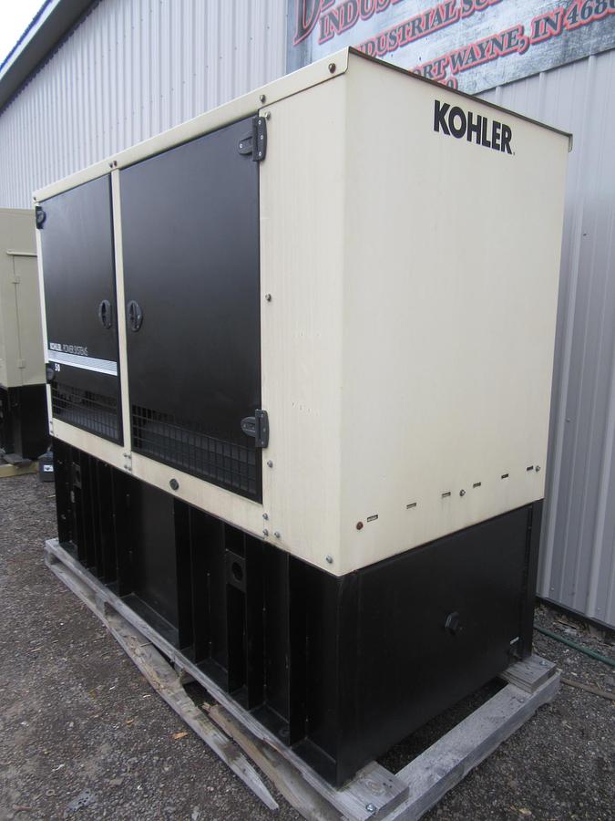 Used 50 KW DIESEL GENERATOR KOHLER 120/240V 50REOZJC ENCLOSED VIDEO