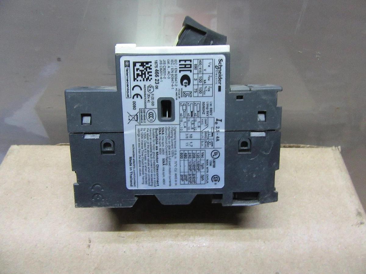 Used SCHNEIDER MANUAL MOTOR STARTER GV2ME08 2.5-4 AMP 600 VAC 3 HP **WARRANTY**