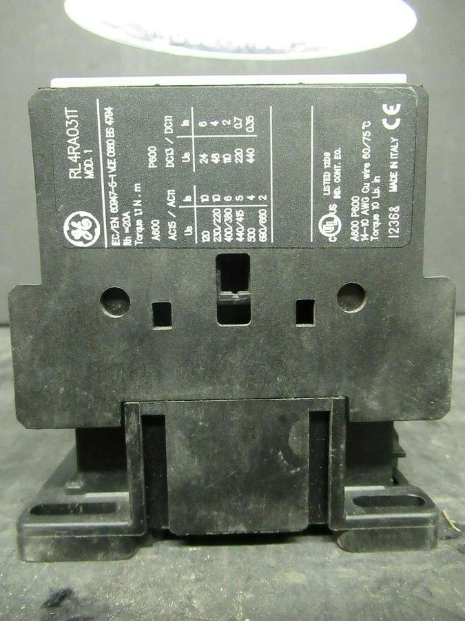 Used 20 AMP GENERAL ELECTRIC CONTACTOR RL4RA031T MOD. 1 **WARRANTY INCLUDED**