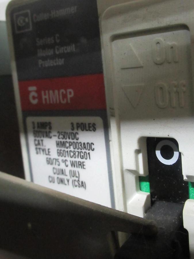 Used CUTLER HAMMER MOTOR STARTER CONTROL BUCKET MODEL: 2100 12" NEMA SIZE 1 3 AMP